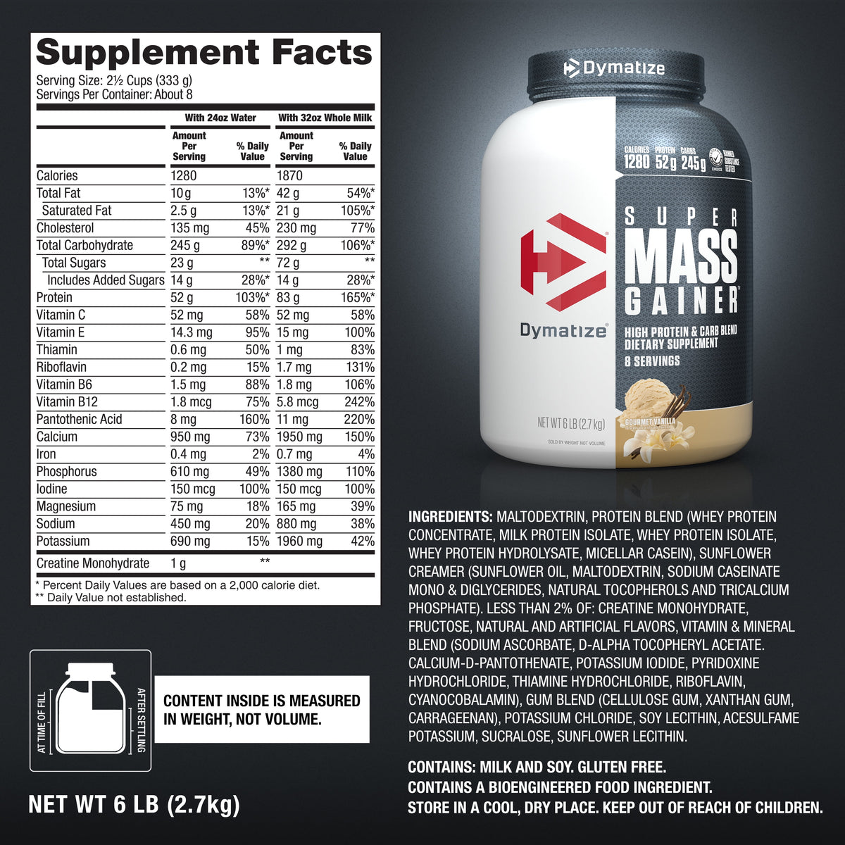 Dymatize Super Mass Gainer Vainilla 2.7 Kg