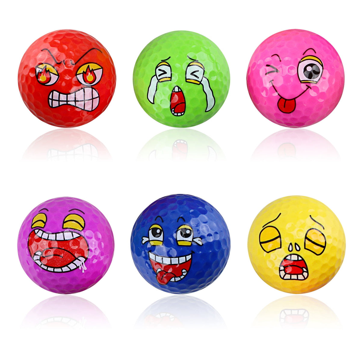 Pelotas De Golf Crestgolf Caras Divertidas 6 Piezas