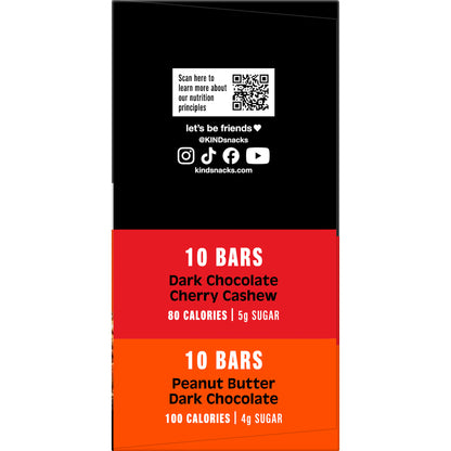 KIND Minis barras surtidas dulces 20 piezas de 0.7 oz
