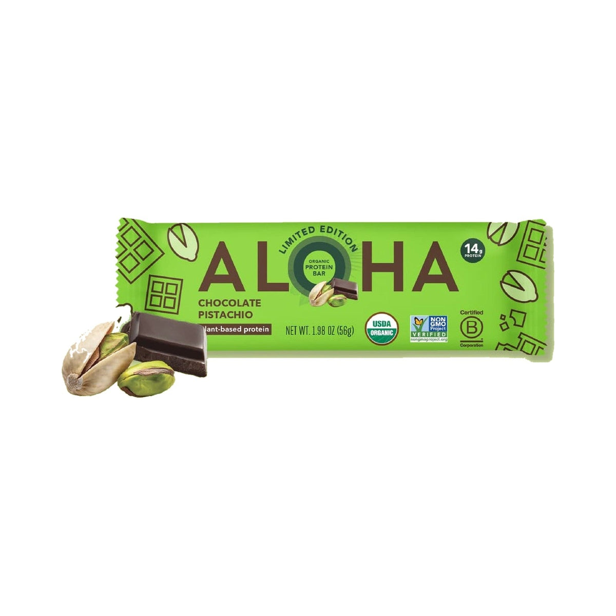 ALOHA Barras De Proteína Vegetal Chocolate Y Pistache