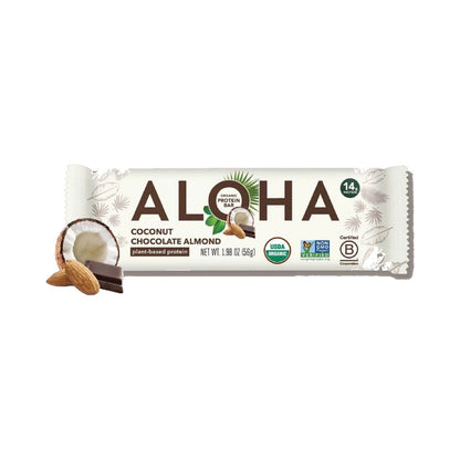 ALOHA Barras De Proteína Vegetal Coco, Chocolate Y Almendra