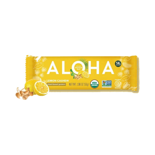 ALOHA Barras De Proteína Vegetal Limón Y Nuez De La India
