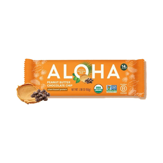 ALOHA Barras De Proteína Vegetal Crema De Cacahuate Con Chispas De Chocolate
