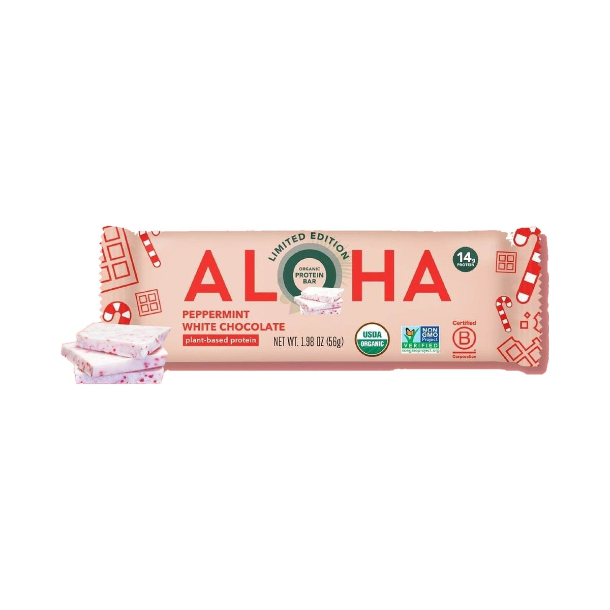 ALOHA Barras De Proteína Vegetal Menta Y Chocolate Blanco