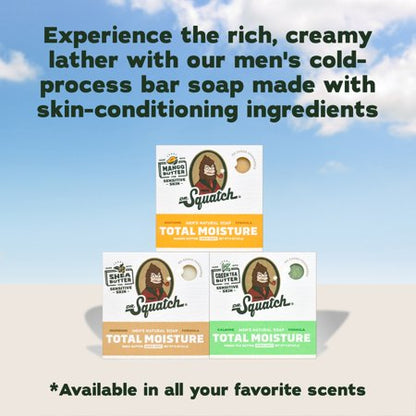 Dr. Squatch Mens Bar Soap Sensitive Skin, Natural Bar Soap for Men, Mango Butter, 5 Oz