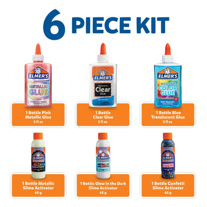 Elmer's Kit De Slime Mágico 6 Piezas Brilla En Oscuridad