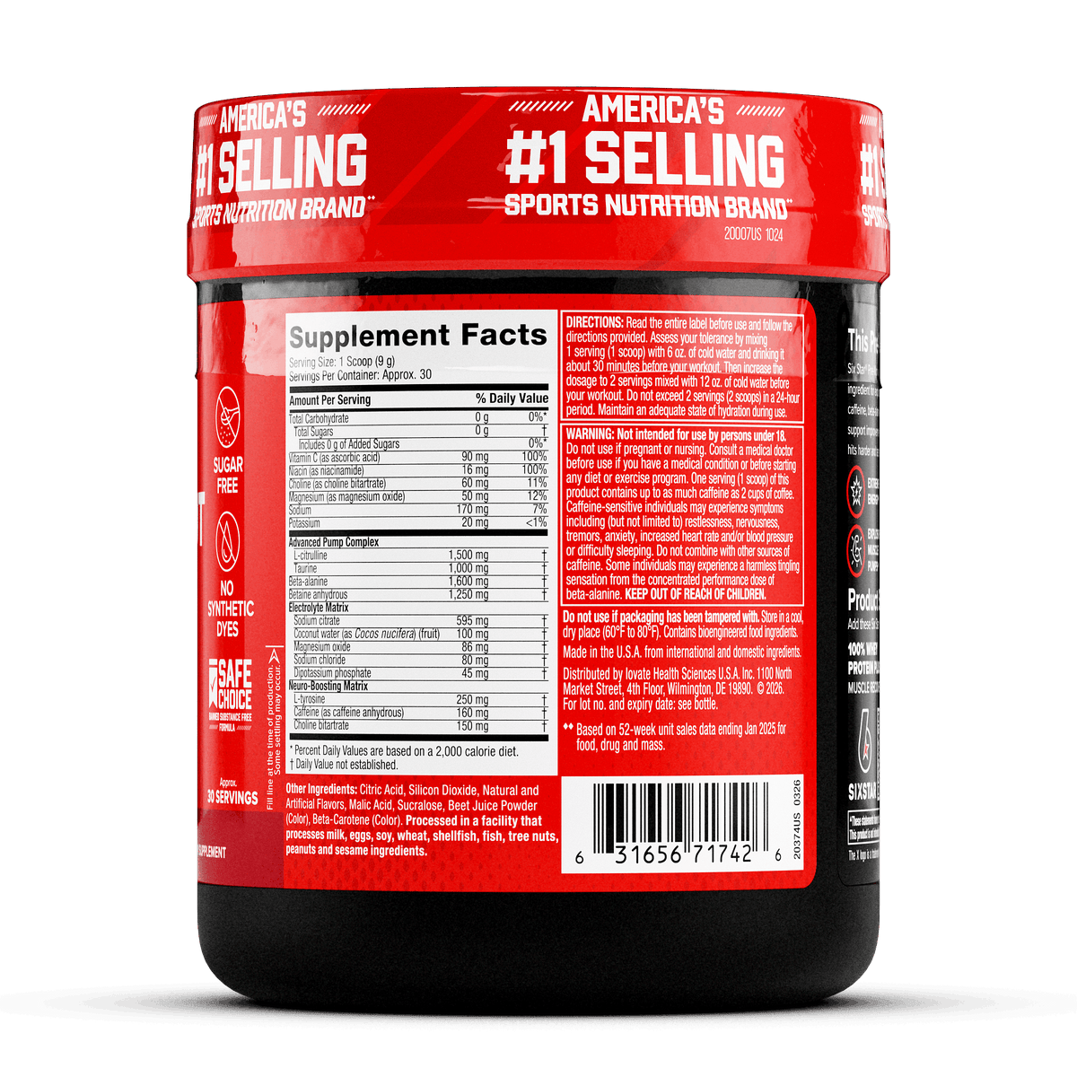 Six Star Pre Entreno Explosion 2.0 Ponche De Frutas 275 g