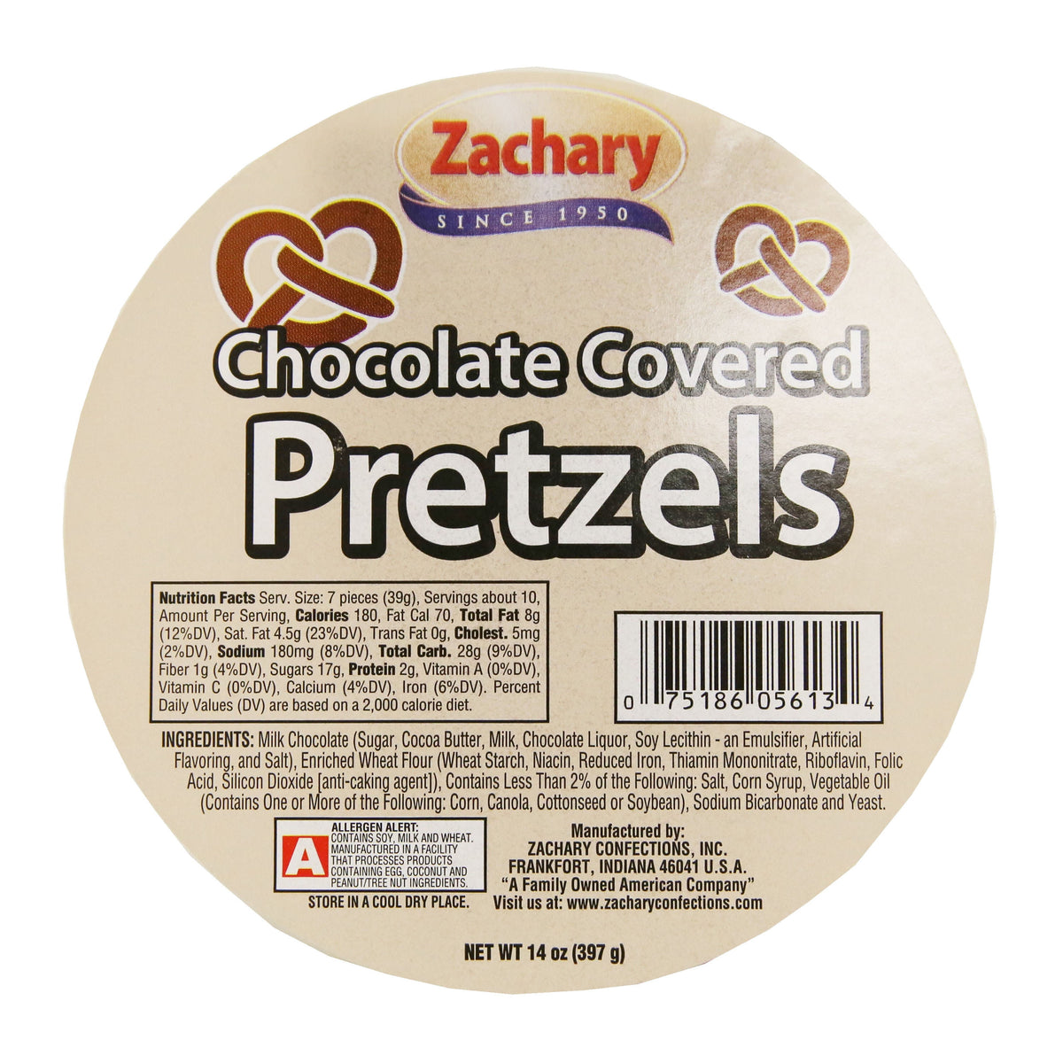 Zachary Pretzels Cubiertos De Chocolate Con Leche Paquete