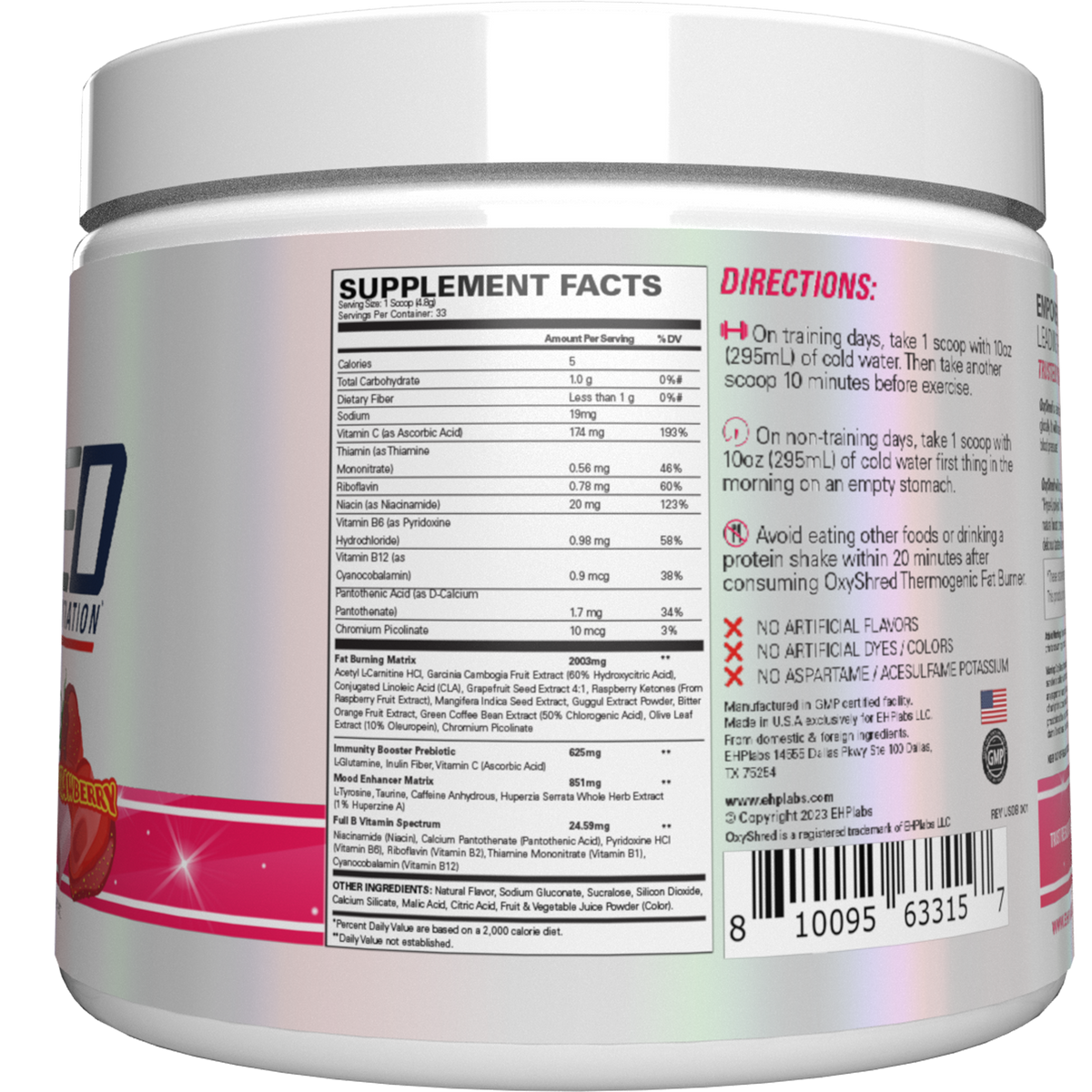 EHP LABS OxyShred preentreno Cosmic Blast 33 porciones