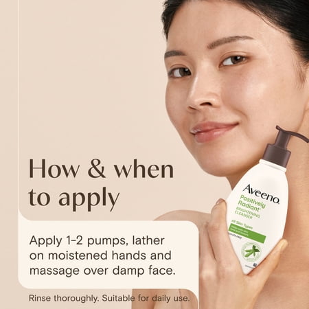 Aveeno Positively Radiant limpiador facial soya 11 fl oz