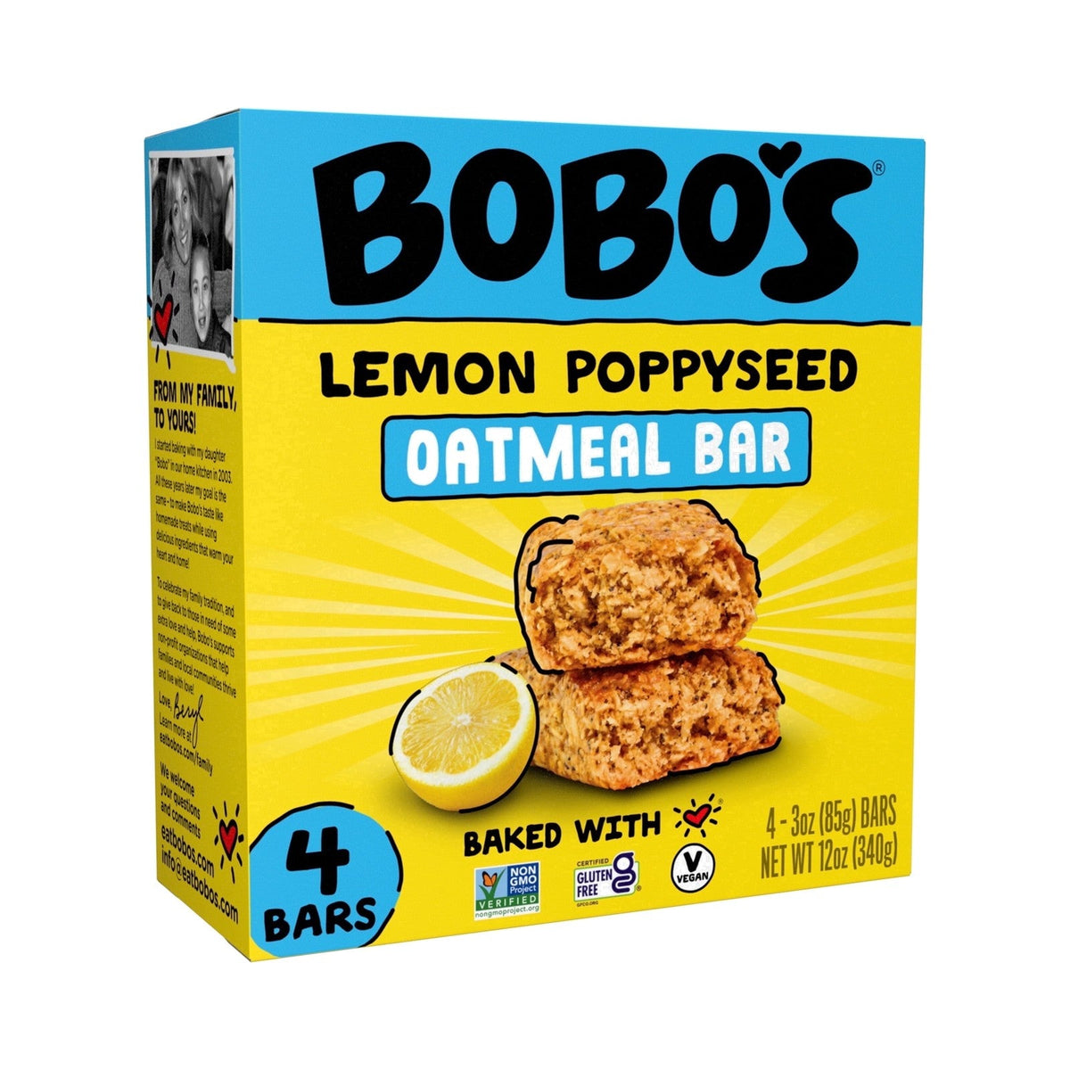 Bobo's Barra De Avena Limón Y Amapola