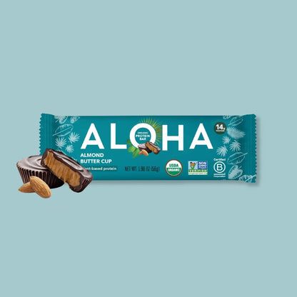 ALOHA Barras De Proteína Vegetal Almond Butter Cup Crema De Almendra