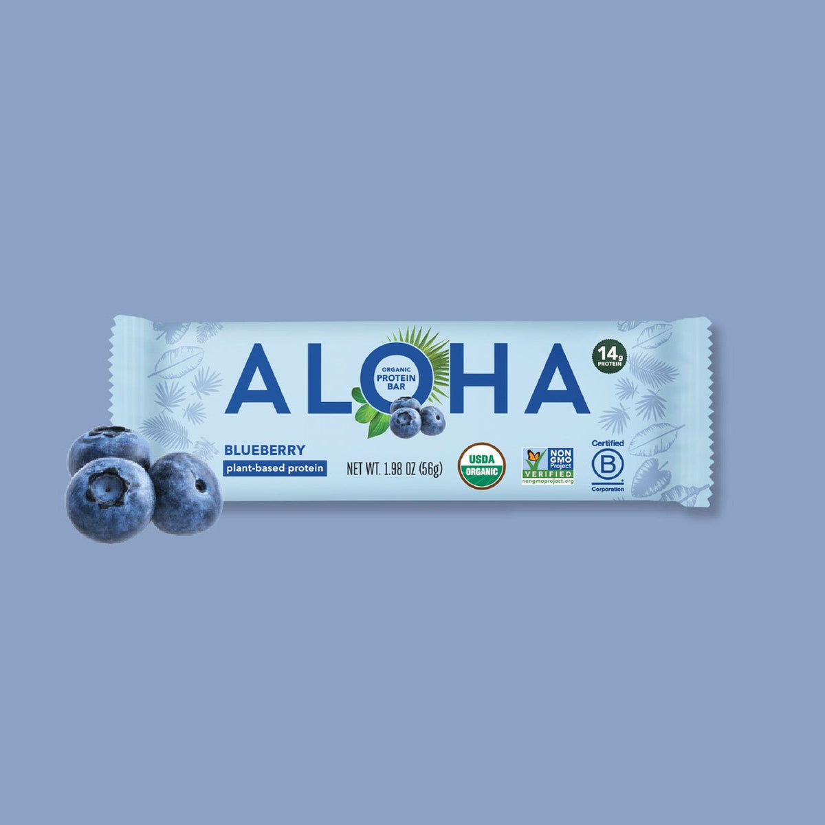 ALOHA Barras De Proteína Vegetal Mora Azul