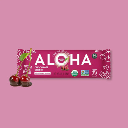 ALOHA Barras De Proteína Vegetal Chocolate Y Cereza