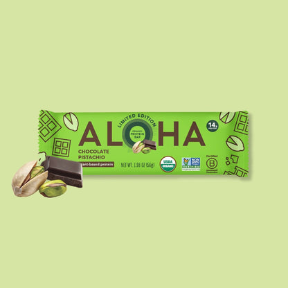 ALOHA Barras De Proteína Vegetal Chocolate Y Pistache