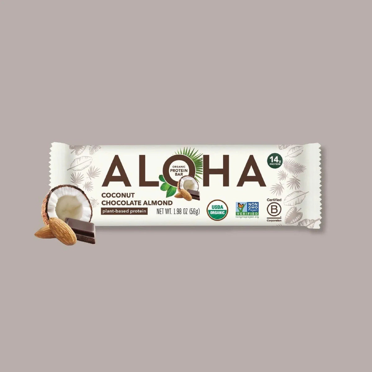 ALOHA Barras De Proteína Vegetal Coco, Chocolate Y Almendra