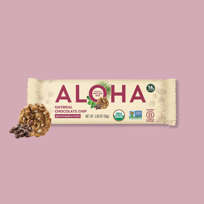 ALOHA Barras De Proteína Vegetal Avena Con Chispas De Chocolate