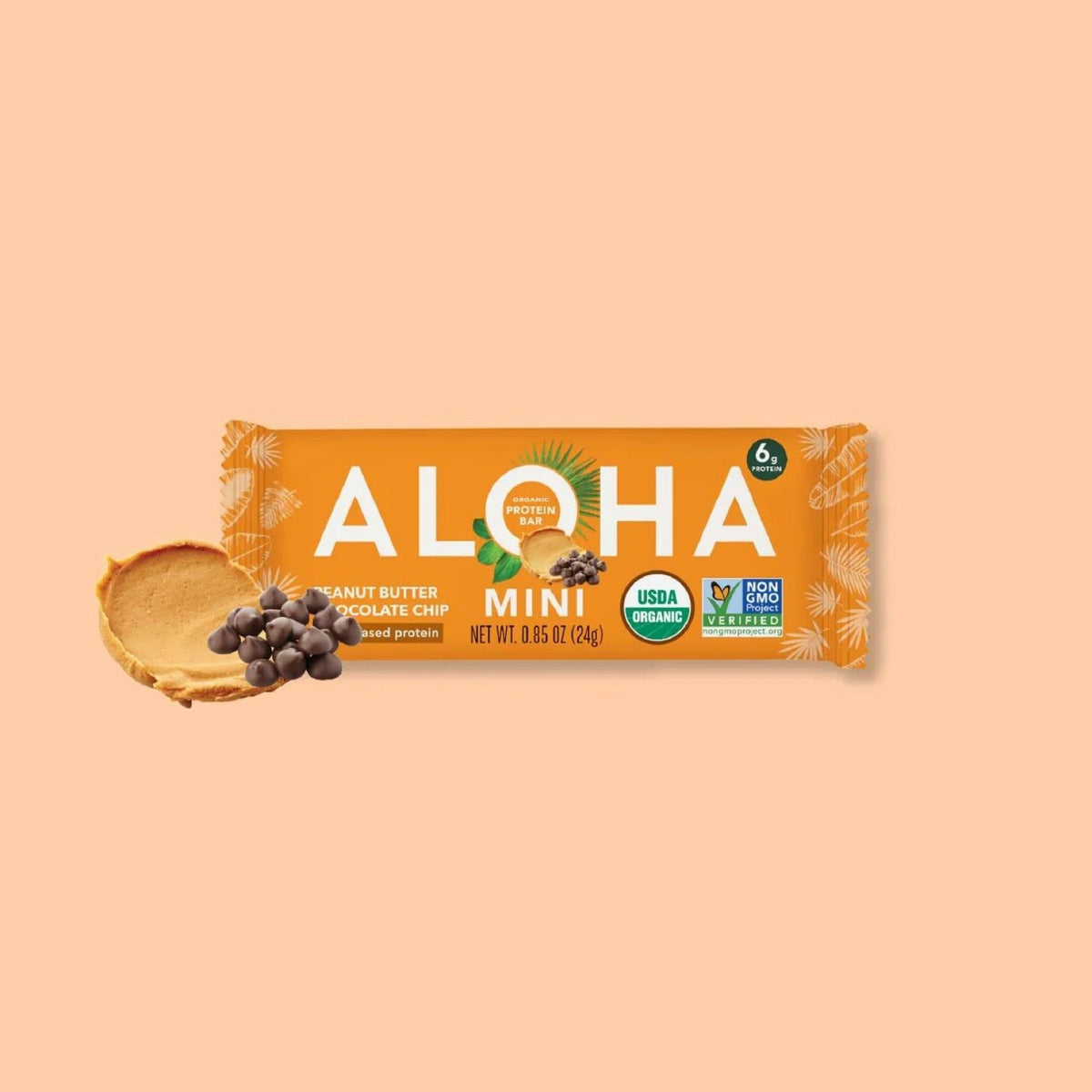 ALOHA Mini Barras Crema De Cacahuate Con Chispas De Chocolate