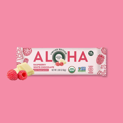 ALOHA Barras De Proteína Vegetal Frambuesa Y Chocolate Blanco