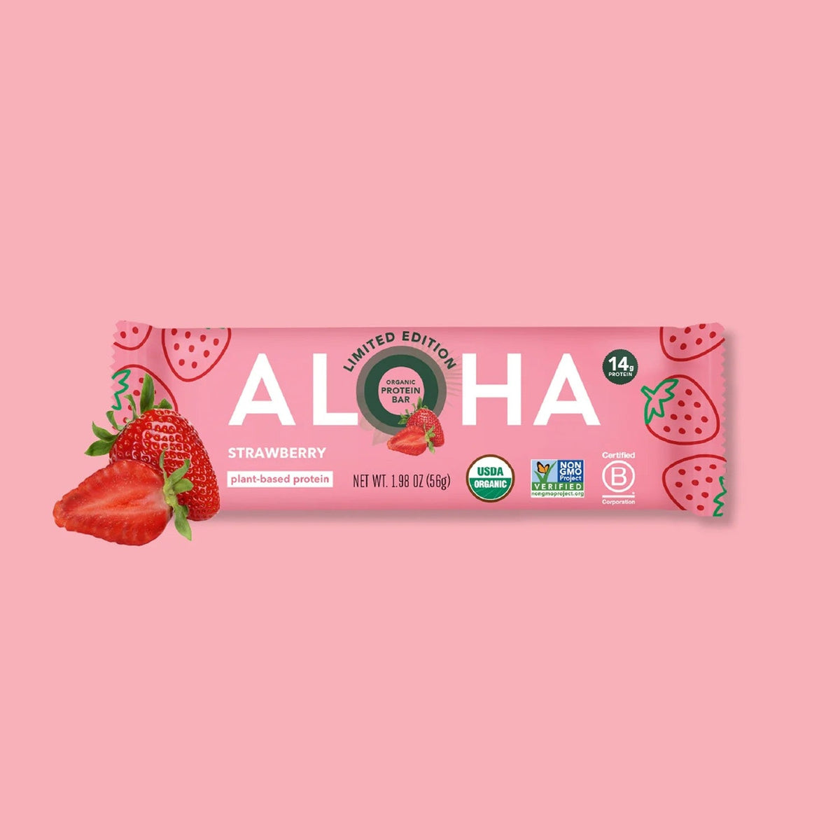 ALOHA Barras De Proteína Vegetal Fresa