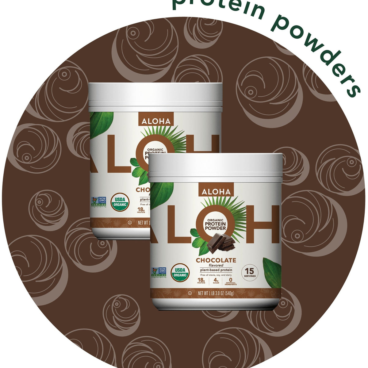 ALOHA Proteína Vegetal En Polvo Chocolate 2 Botes