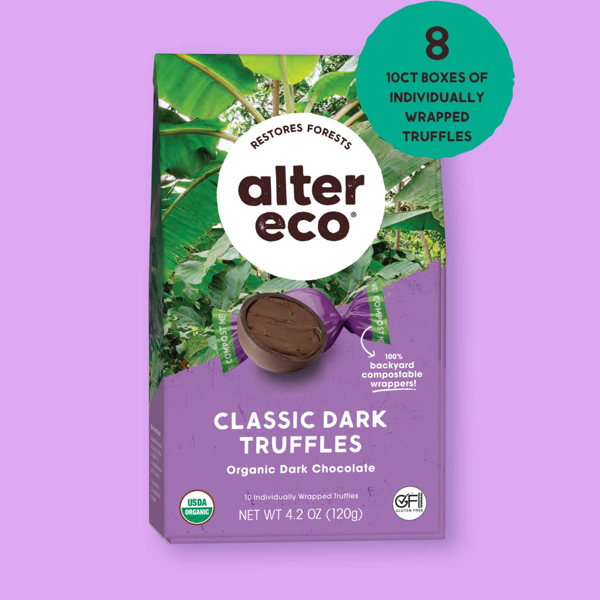Alter Eco Trufas de Chocolate Amargo Clásicas