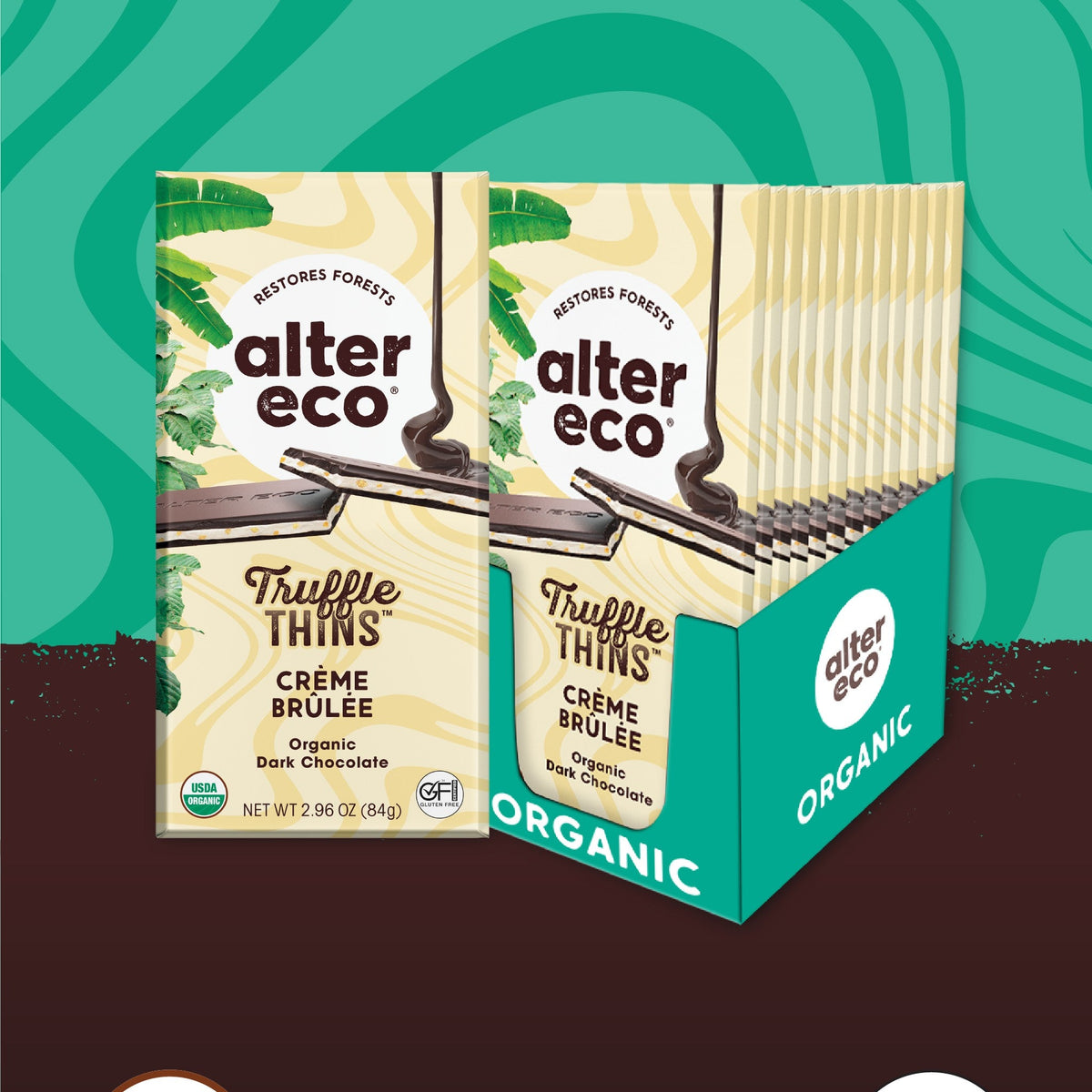 Alter Eco Láminas de Trufa de Chocolate Crème Brûlée