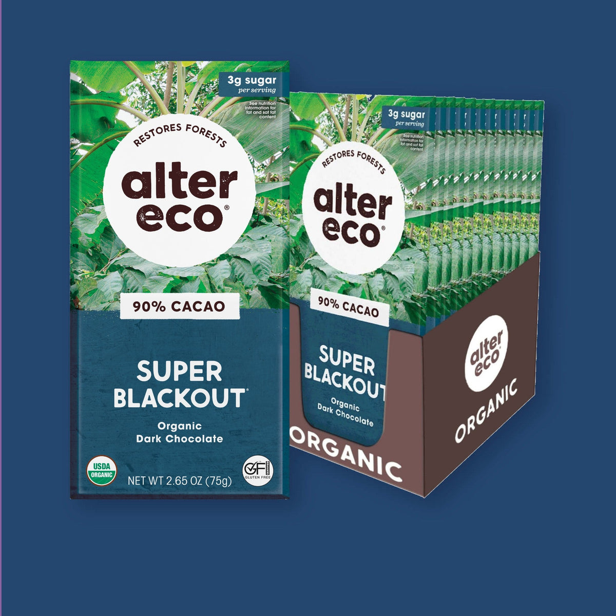 Alter Eco Chocolate Súper Amargo Super Blackout