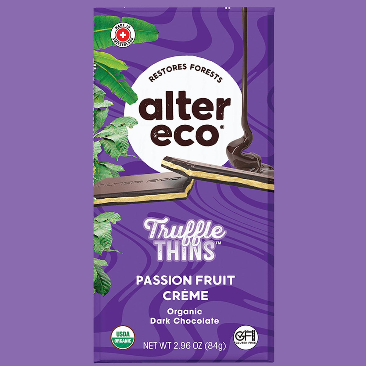 Alter Eco Láminas de Trufa de Chocolate con Maracuyá