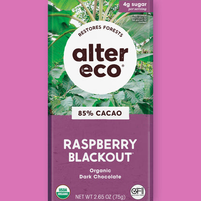 Alter Eco Chocolate Amargo con Frambuesa Blackout