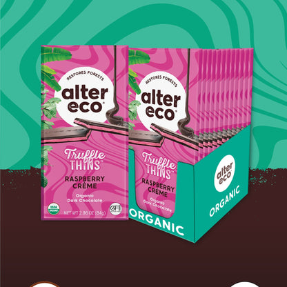 Alter Eco Láminas de Trufa de Chocolate con Frambuesa