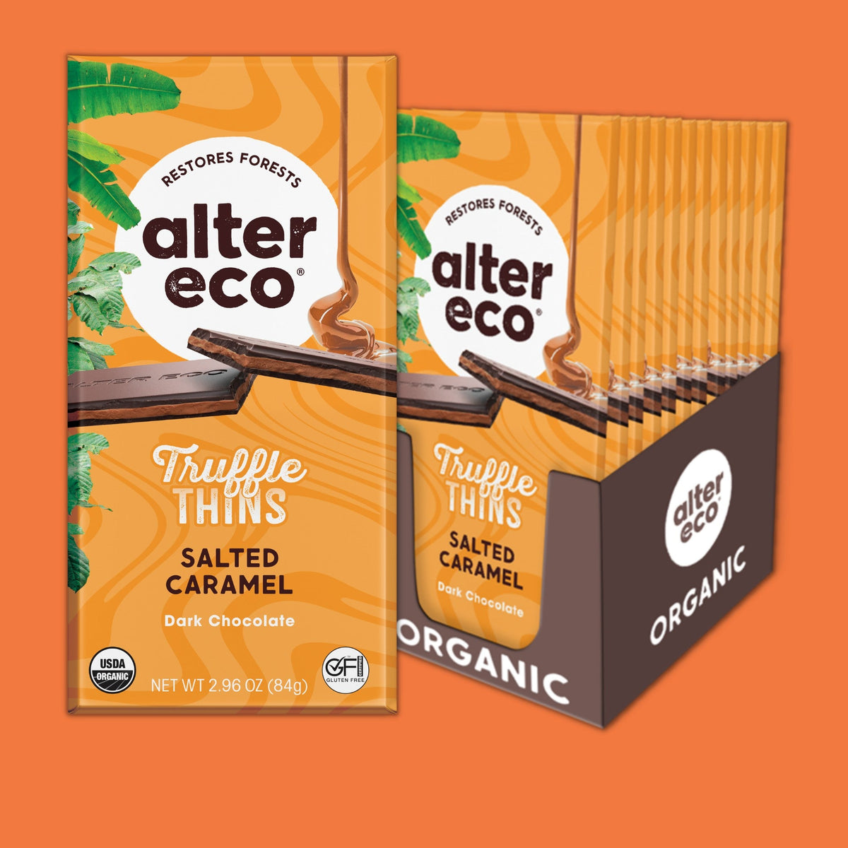 Alter Eco Láminas de Trufa de Chocolate con Caramelo Salado