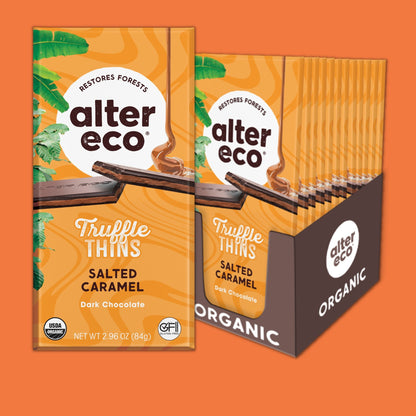 Alter Eco Láminas de Trufa de Chocolate con Caramelo Salado