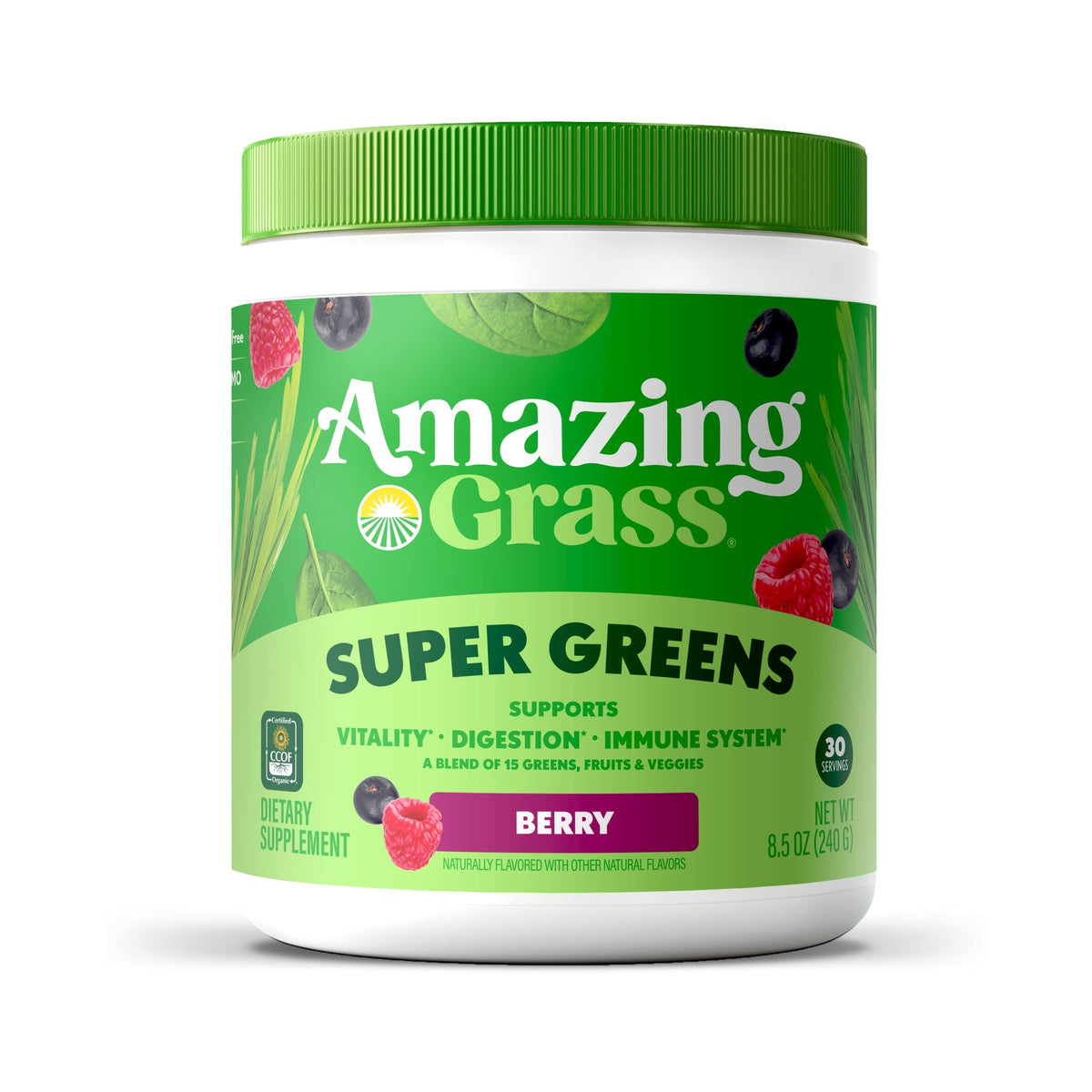Amazing Grass Super Greens en Polvo Frutos Rojos