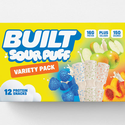 Built Sour Puff Barras De Proteína Surtidas 12 Piezas