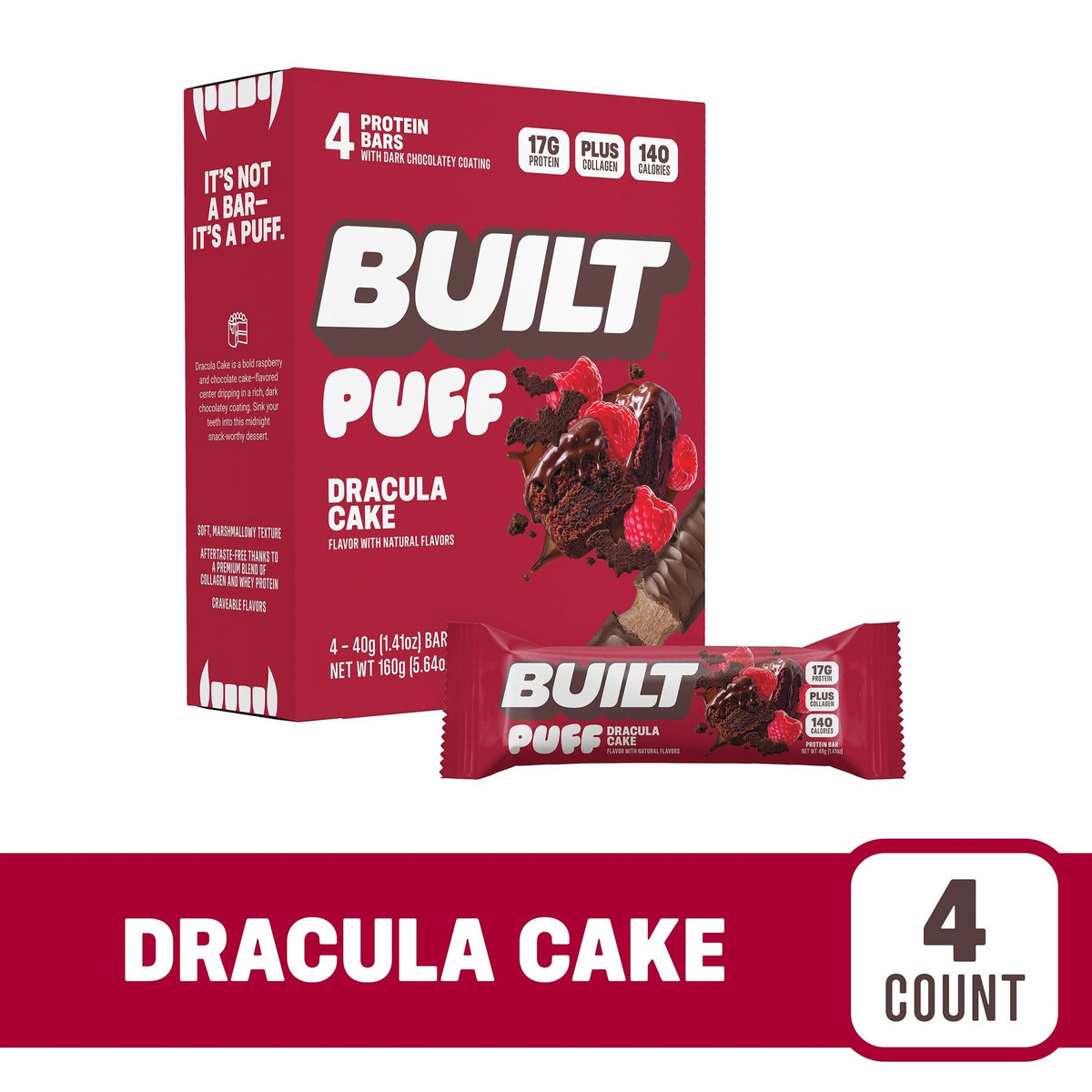 Built Puff Barra De Proteína Dracula Cake