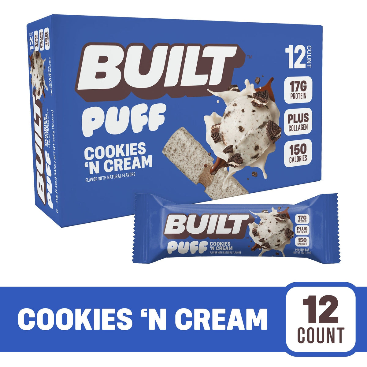 Built Puff Barra De Proteína Cookies 'N Cream