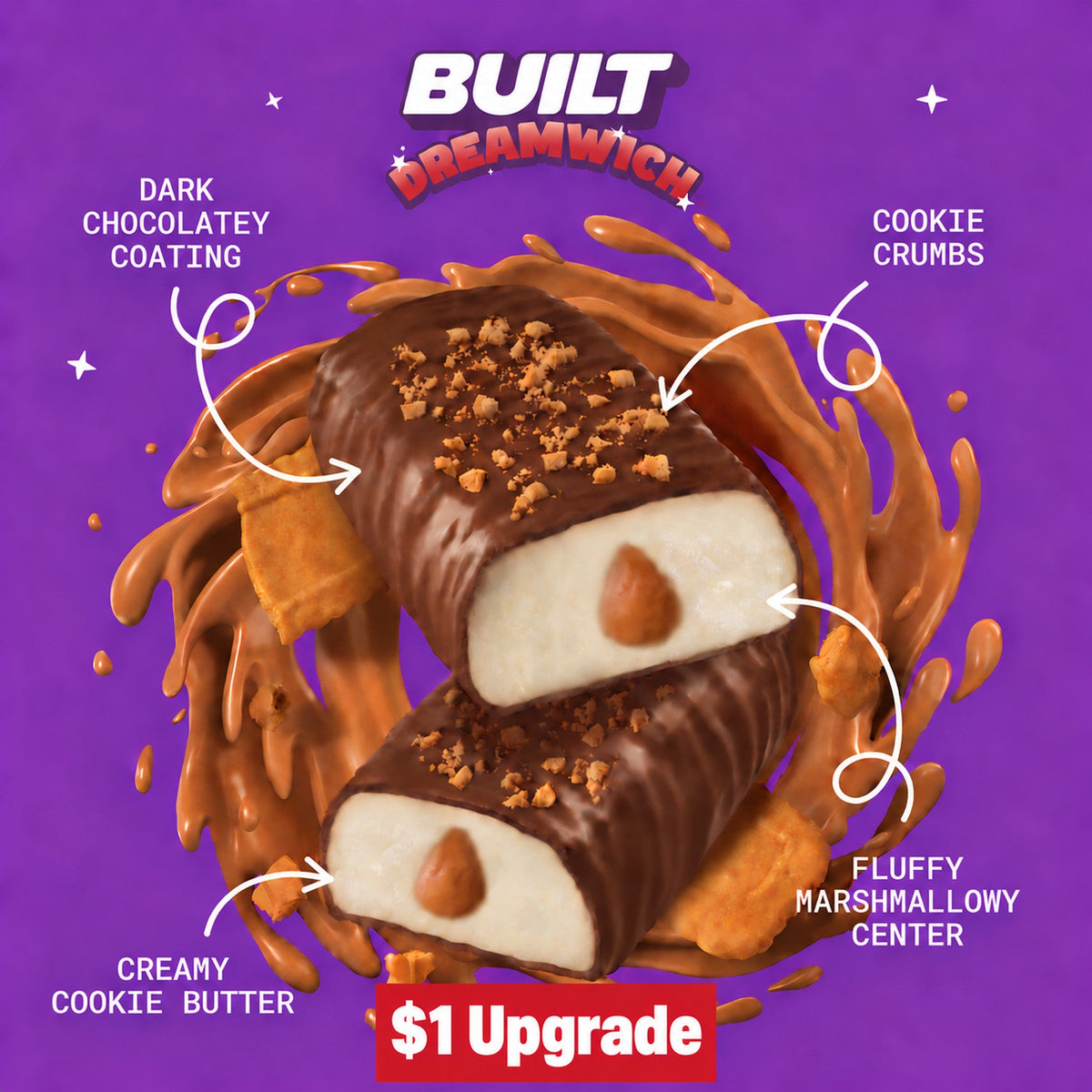Built Dreamwich Barra De Proteína Cookie Butter 4 Piezas