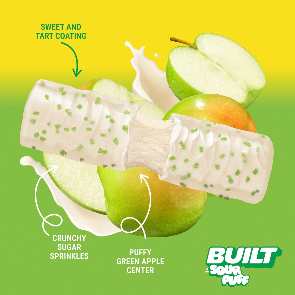 Built Sour Puff Barra De Proteína Manzana Verde