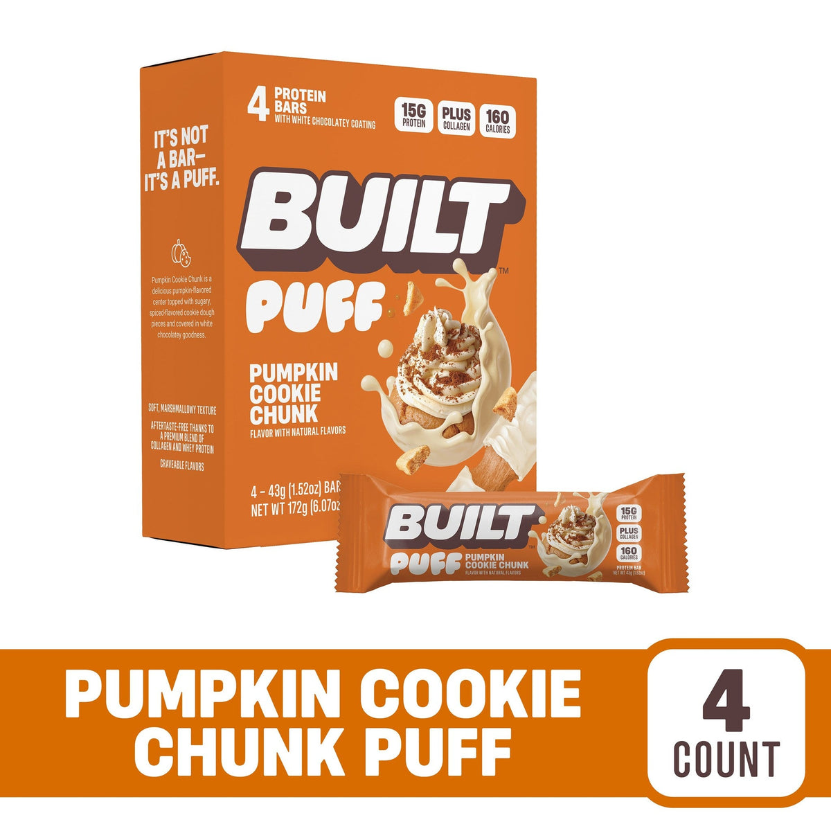 Built Puff Barra De Proteína Galleta De Calabaza