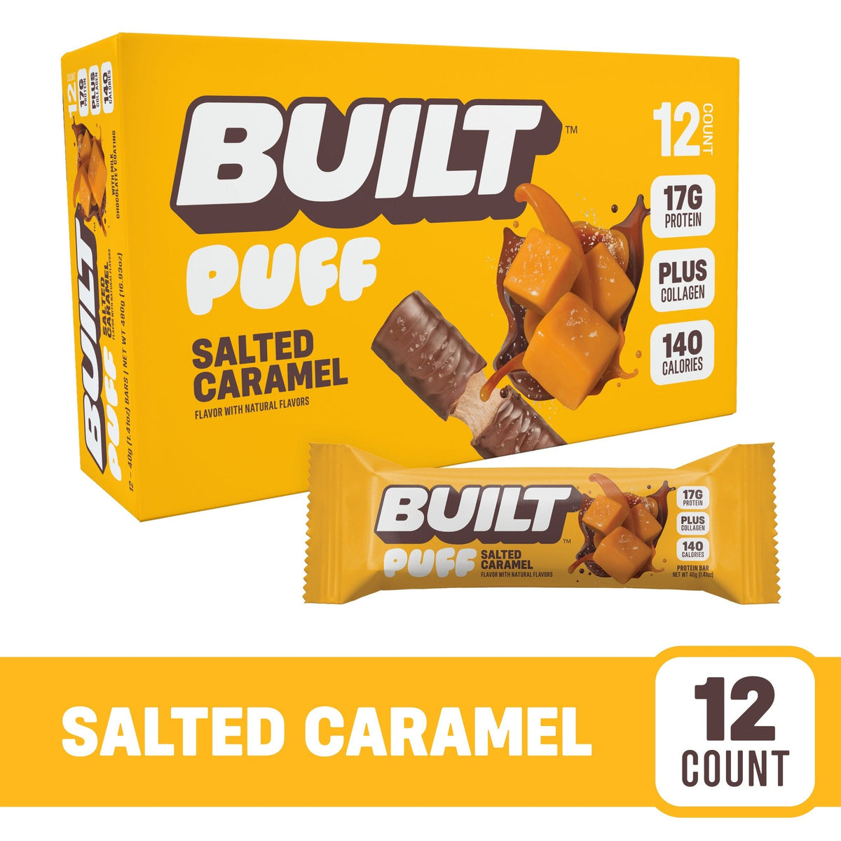 Built Puff Barra De Proteína Caramelo Salado
