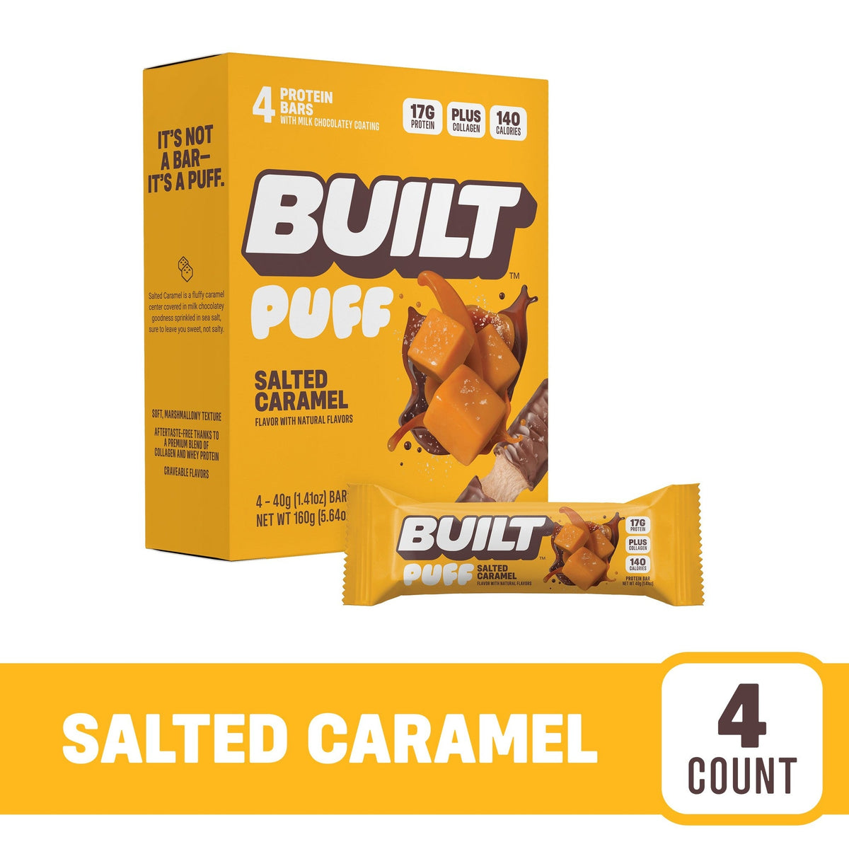 Built Puff Barra De Proteína Caramelo Salado