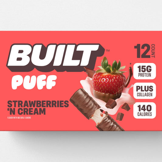 Built Puff Barra De Proteína Fresas Con Crema
