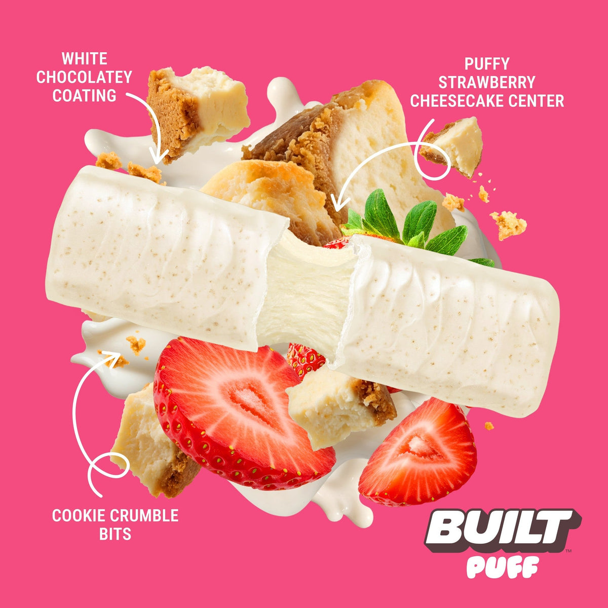 Built Barra De Proteína Cheesecake De Fresa
