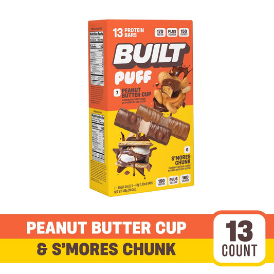 Built Barras De Proteína Surtidas Peanut Butter Cup Y S'mores