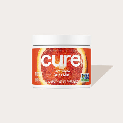 Cure Hydration Electrolitos en Polvo Naranja Roja Bote Grande
