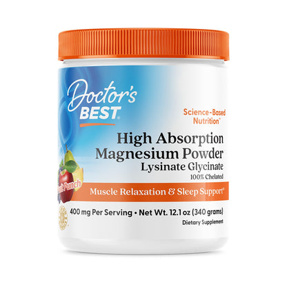 Doctor's Best Magnesio Alta Absorción En Polvo Lisinato Glicinato