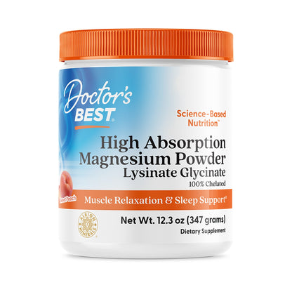 Doctor's Best Magnesio Alta Absorción En Polvo Durazno 347 g