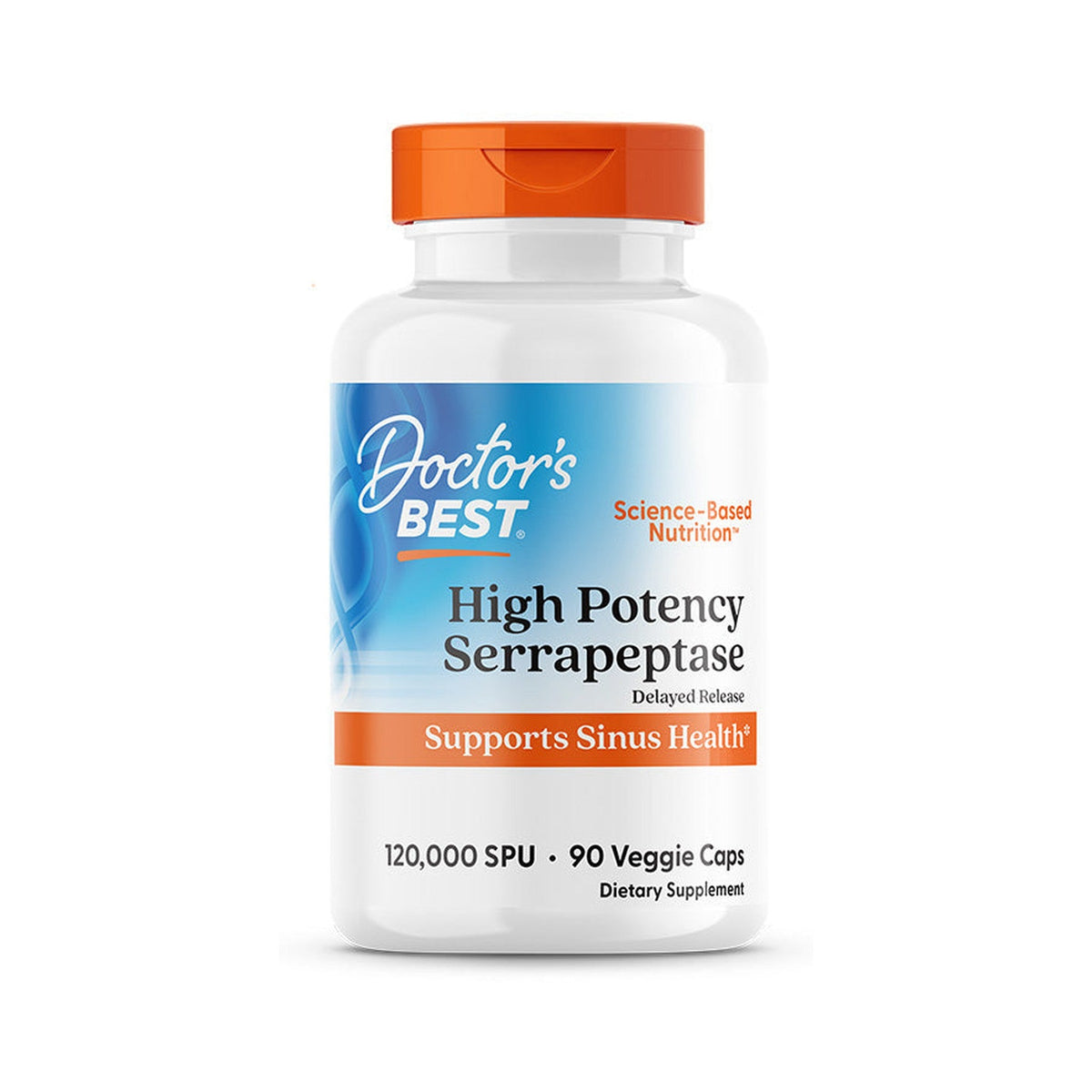 Doctor's Best Serrapeptasa Alta Potencia 120,000 SPU 90 Cápsulas