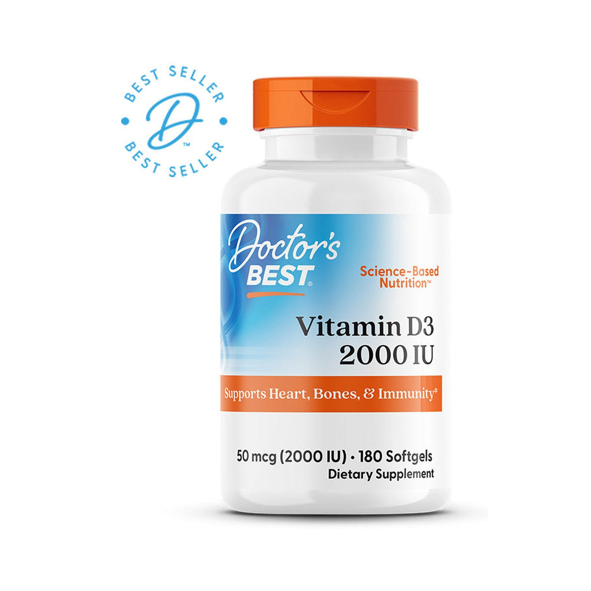 Doctor's Best Vitamina D3 2,000 UI 180 Cápsulas Blandas
